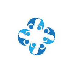Fototapeta na wymiar swirl people business logo