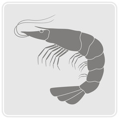 monochrome icon with prawn for your design