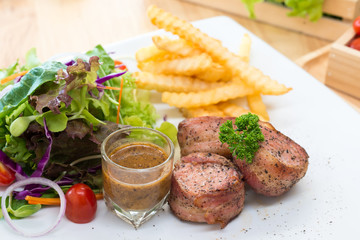 Grilled pork tenderloin Bacon rolls