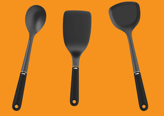 vector set of realistic images of kitchen tools