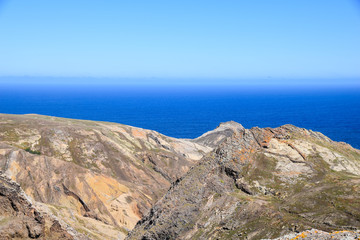 Fototapeta na wymiar Geological landscape to the north east of the island near Pico Juliana, Porto Santo Island, Madeira