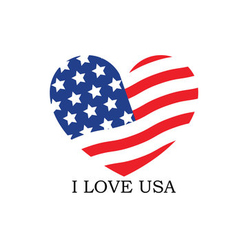 I Love USA logo template
