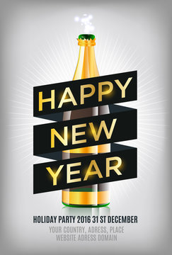 Vector illustration New year poster.