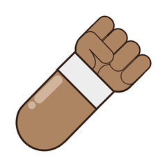 Black arm cartoon icon vector illustration graphic design