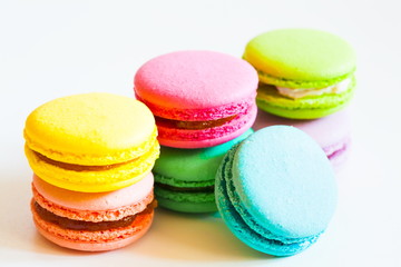 Food. macaroons white background