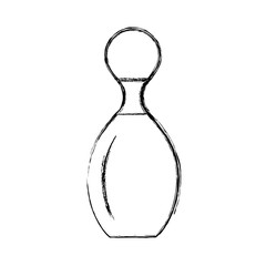 sketch draw bowling pin cartoon vector graphic design