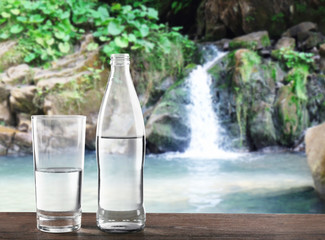 Small river waterfall