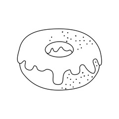 sweet donut icon over white background vector illustration