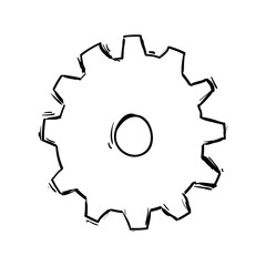 Gear machinery drawing icon vector illustration graphic design