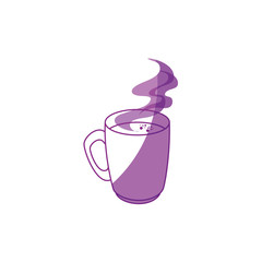 hot coffee mug icon over white background vector illustration
