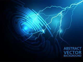 Lightning abstract vector blue background