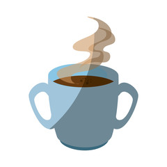 hot coffee mug icon over white background vector illustration