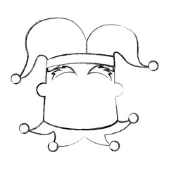 sketch draw jester face cartoon vector graphic design