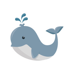 whale toy icon over white background vector illustration