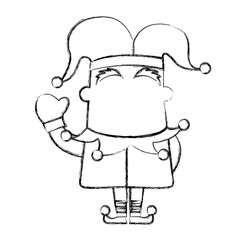 sketch draw jester cartoon vector graphic design