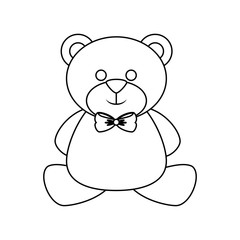 bear toy icon over white background vector illustration