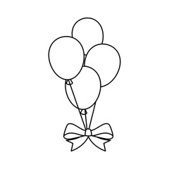 balloons icon over white background vector illustration