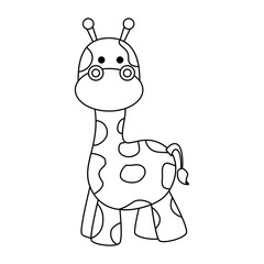 giraffe toy icon over white background vector illustration