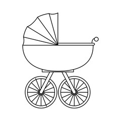 Fototapeta na wymiar baby carriage icon over white background vector illustration