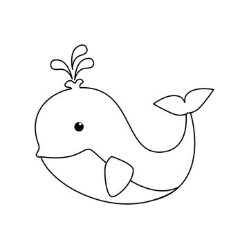 whale toy icon over white background vector illustration