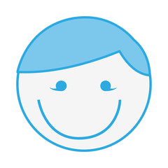blue round man face cartoon vector graphic design