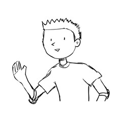 Boy doodle draw icon vector illustration graphic design