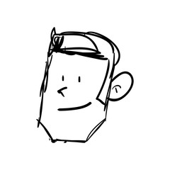 Guy face draw icon vector illustration graphic design
