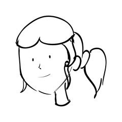 Girl doodle draw icon vector illustration graphic design