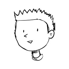 Boy doodle draw icon vector illustration graphic design