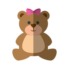 bear toy icon over white background vector illustration