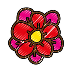 cute scribble flower cartoon vector graphic design