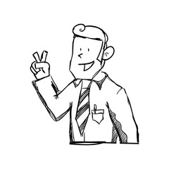 Businessman cartoon draw icon vector illustration graphic design