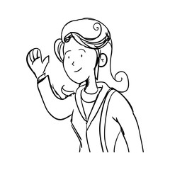 Executive woman cartoon draw icon vector illustration graphic design