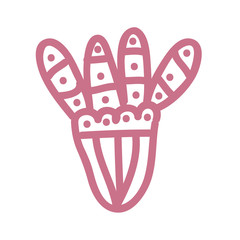 line icon purple flower cartoon vector graphic design