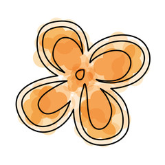 watercolor yellow flower cartoon vector graphic design