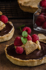 Chocolate tartalets with nuts