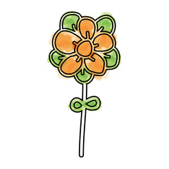 watercolor yellow flower cartoon vector graphic design