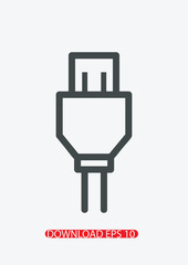 Usb cable icon, Vector