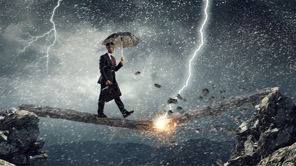 Obraz premium Overcome fear of failure . Mixed media