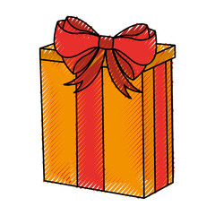 scribble christmas gift cartoon vector graphic design