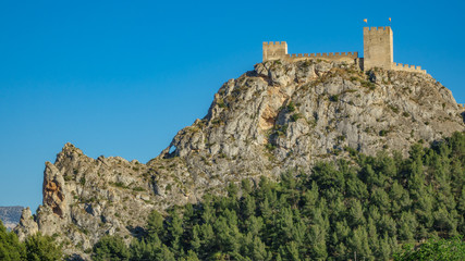 Fototapeta na wymiar The castle of Sax, a fortress over big rock in Alicante, spain