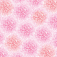 Pink and Peach Abstract Flowers -  background pattern - vector eps10
