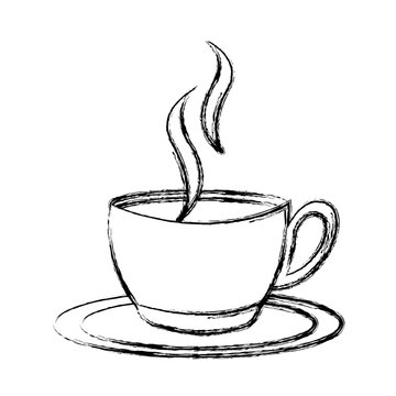 sketch draw coffee cup cartoon vector graphic design