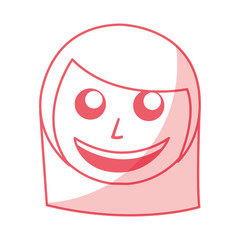 shadow pink women face cartoon vector graphic design
