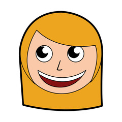 cute blond women face cartoon vector graphic design