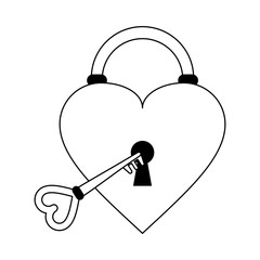 heart padlock silhouette illustration icon vector design graphic