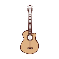 Fototapeta premium cute brown guitar cartoon vector graphic design