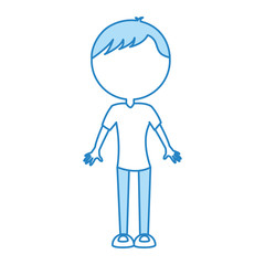 cute blue body man cartoon vector graphic design
