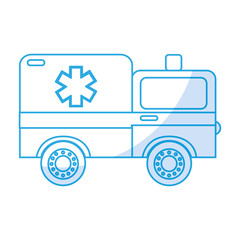 shadow blue ambulance car cartoon vector graphic design