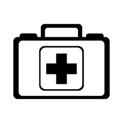 black icon medical bag cartoon vector graphic design